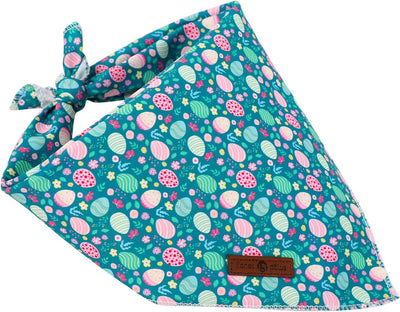 Bandana Pascua perro mediano grande verde huevos triángulo