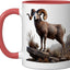 Taza Cerámica Estilo Cabra Montés Rojo/Blanco
