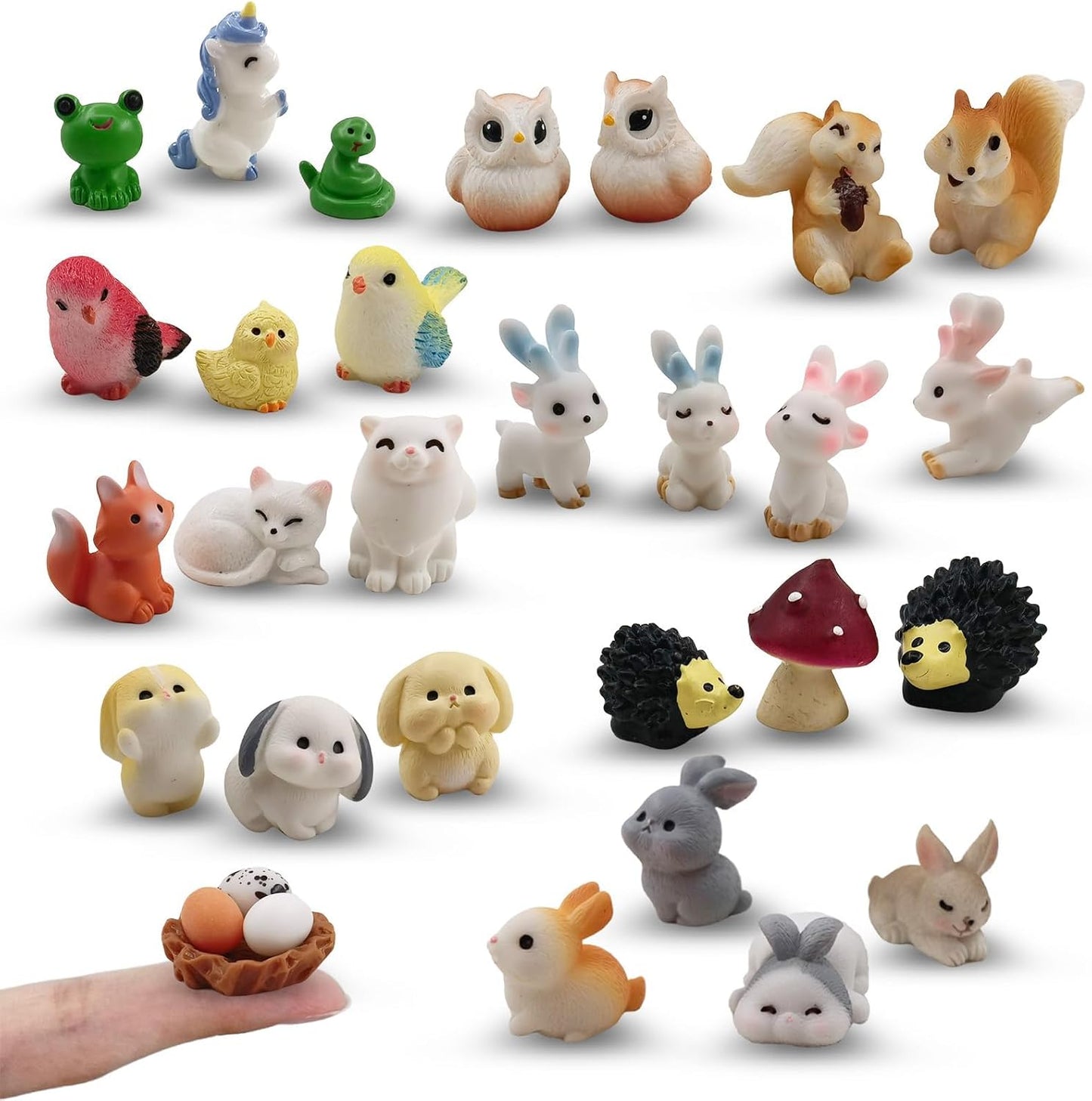 30 Pzas animales resina para muñecas mini jardín hadas