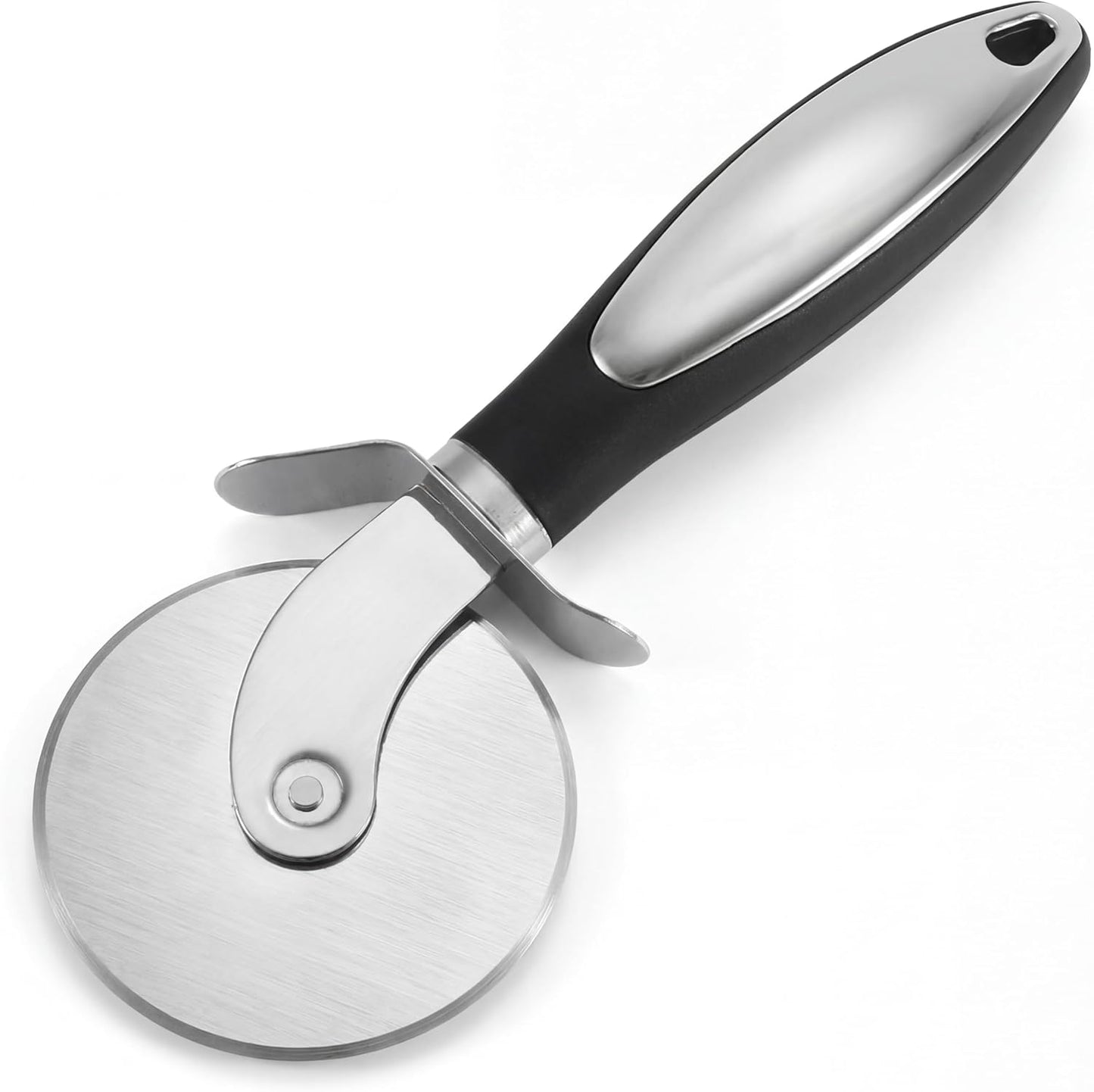 Rueda cortadora de pizza de acero inoxidable con protector de dedo