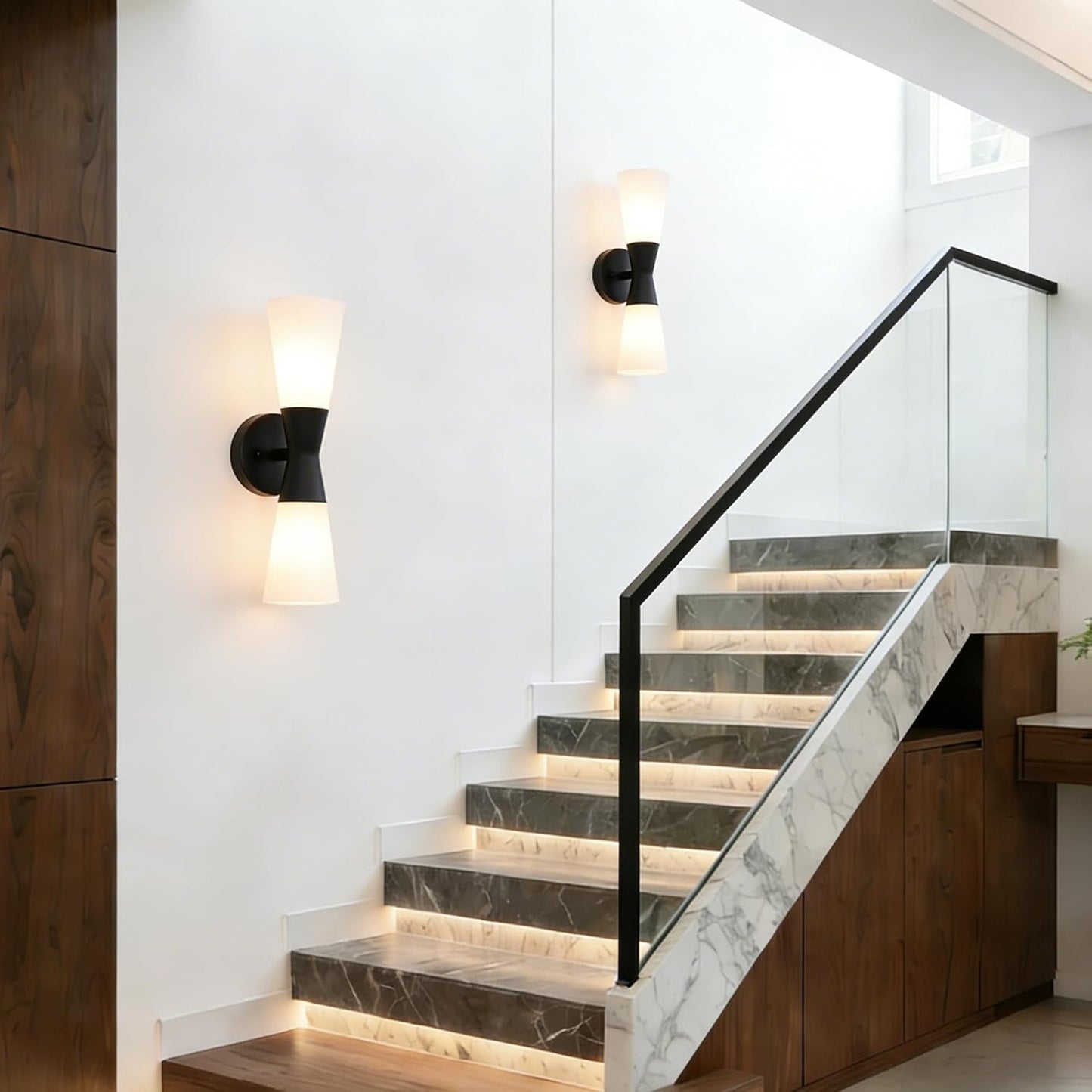 2 Apliques Pared Baño 17pulg Iluminación Arriba Abajo