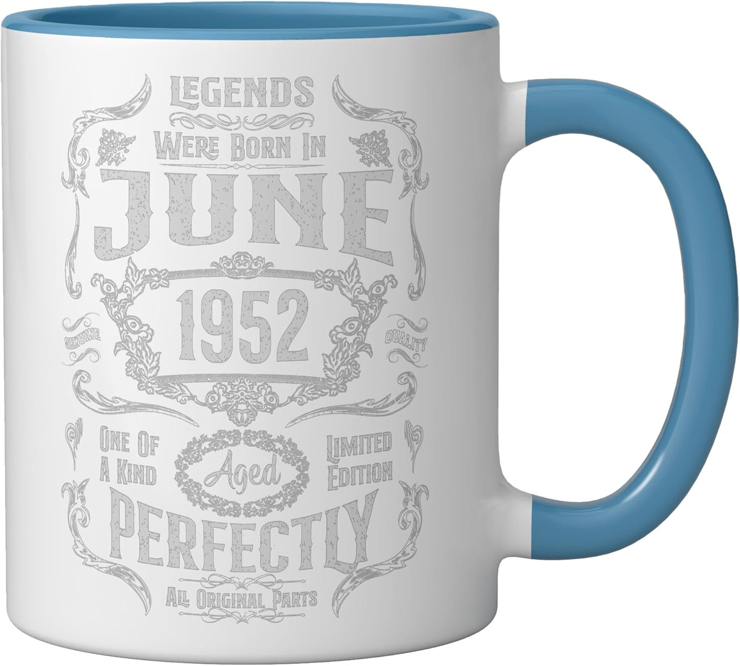 Taza Cerámica Vintage Edad de Plata Azul/Blanco