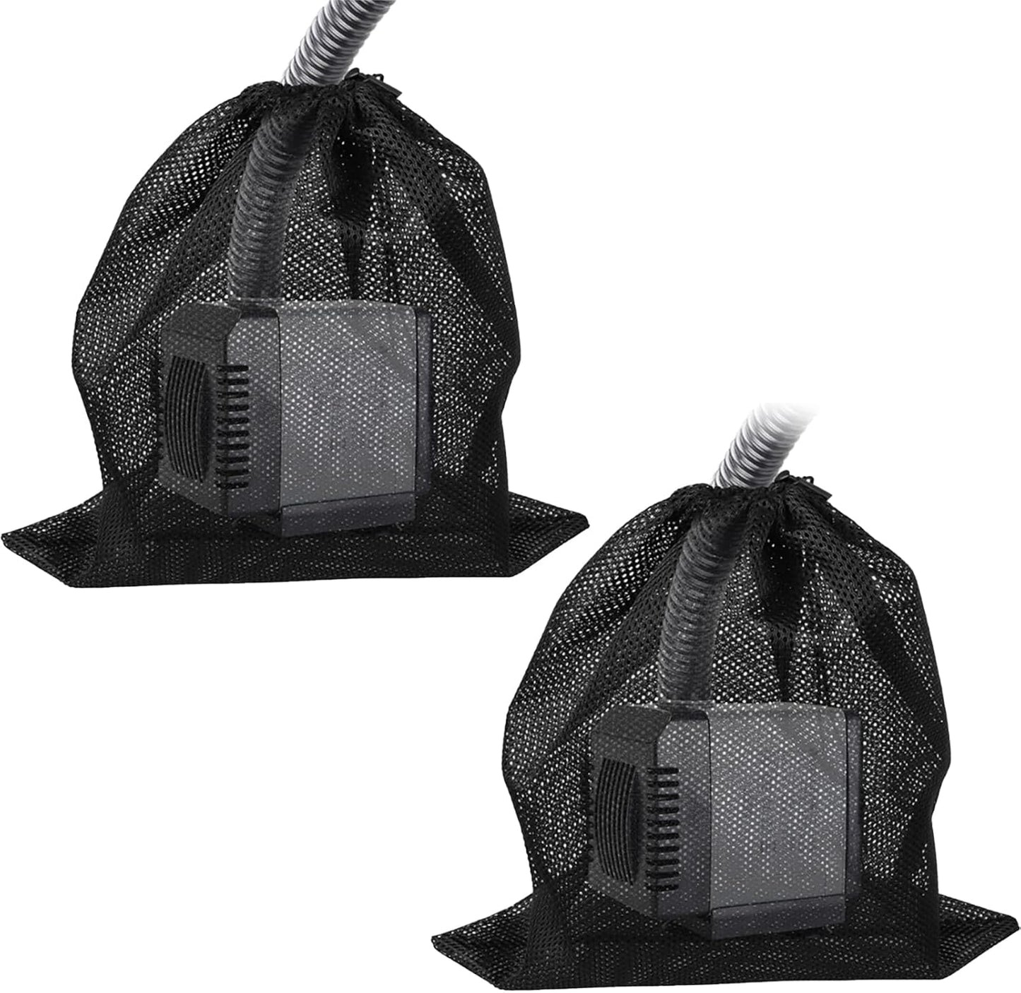 Bolsa filtro bomba estanque 2uds malla nailon negro con cordón