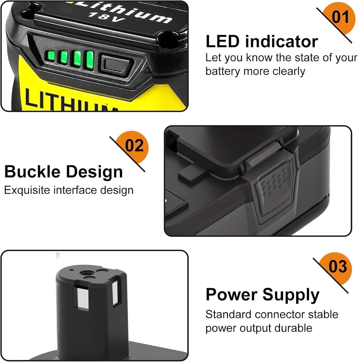 2 Baterías 18V comp Ryobi P102 P109 P190