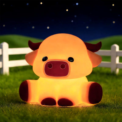 Luz Nocturna Silicona Vaca Highland Regulable Bebé