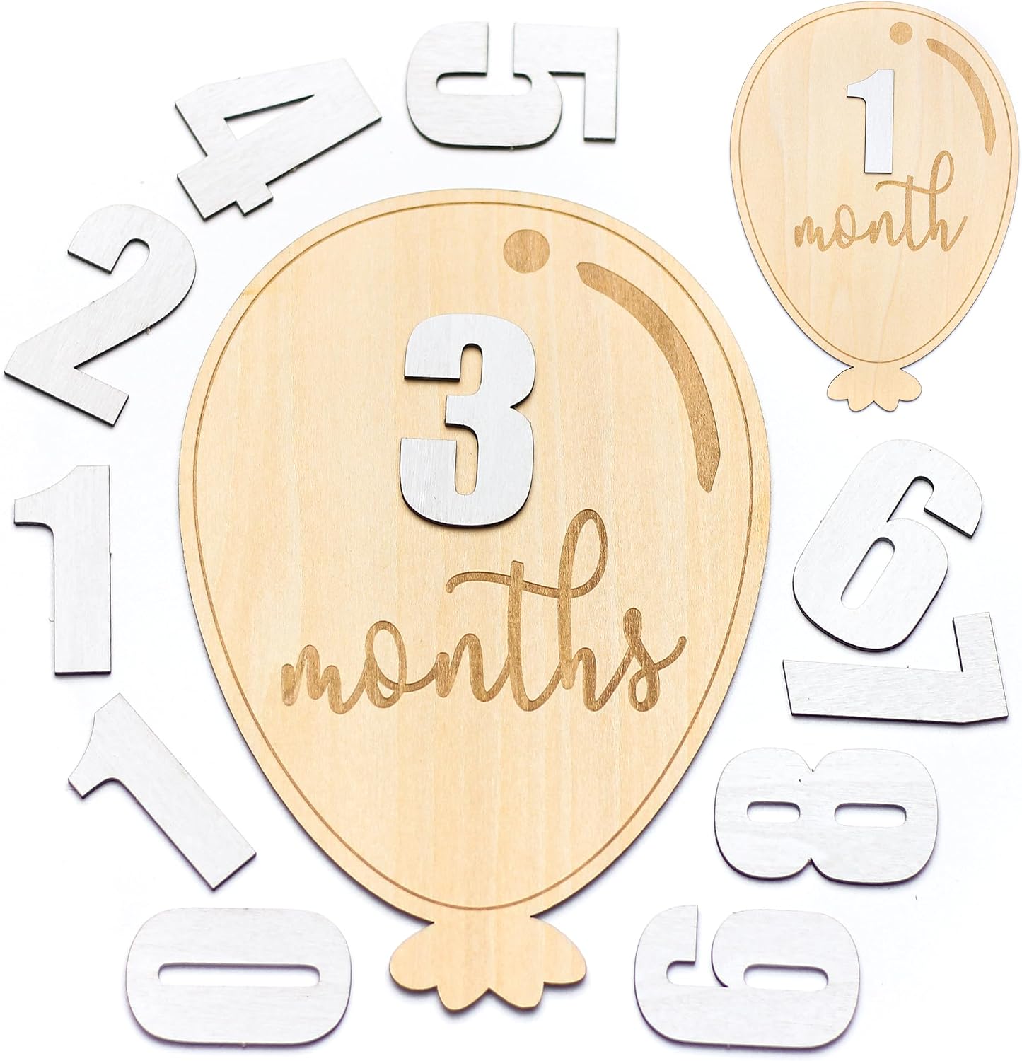 Tarjetas hitos mensuales madera para bebé