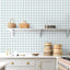 Papel tapiz cuadros azules gingham autoadhesivo extraíble