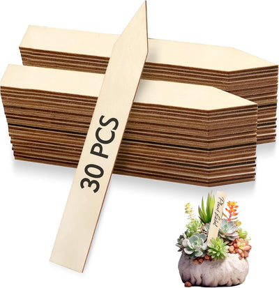 30 Etiquetas Madera para Plantas Jardín Interior Exterior 6x0.78