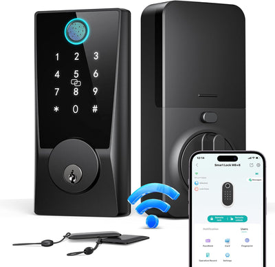 Cerradura inteligente WiFi puerta delantera con huella y Alexa