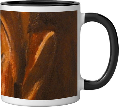 Taza de cerámica artística estilo meditación Buddha Face negro/blanco