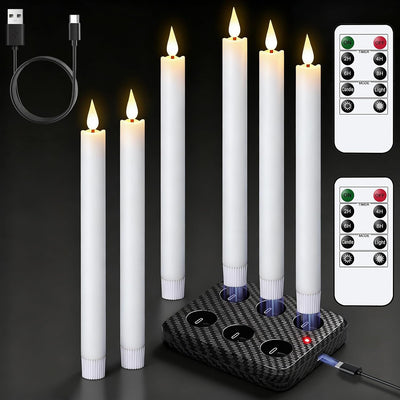 Velas LED recargables sin llama paquete 6 temporizador