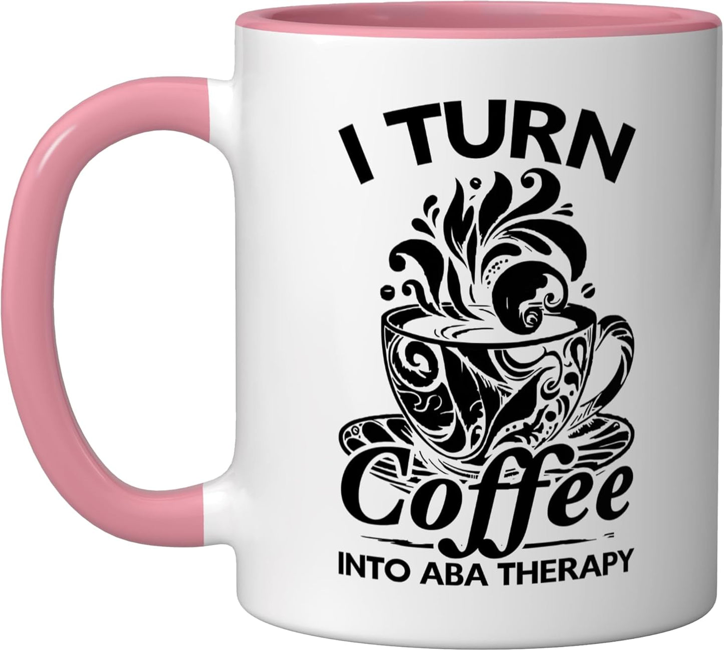 Taza Cerámica para Terapeuta ABA Rosa/Blanca
