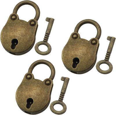 3 Cierres Candado Oso Vintage Bronce para Joyeros y Bolsos