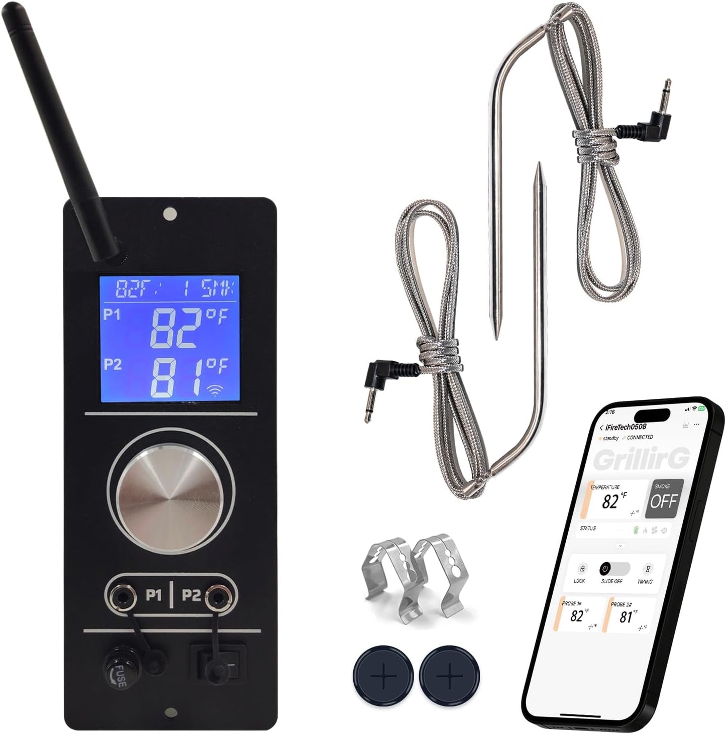 Kit controlador PID WiFi para parrillas Camp Chef con 2 sondas