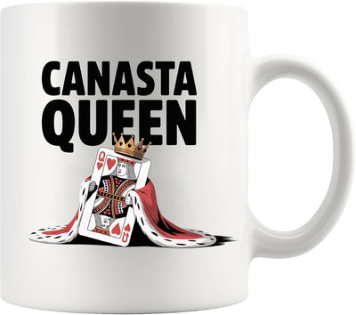 Canasta Queen Canasta - Taza de cerámica 11 oz color blanco