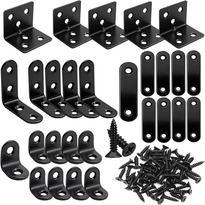 96 Uds. Soporte metal plano negro y L para reparación