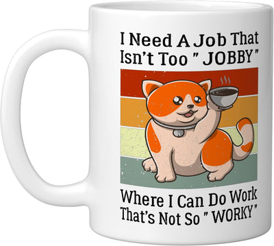 Taza Cerámica Gato Perezoso Estilo Retro Blanco