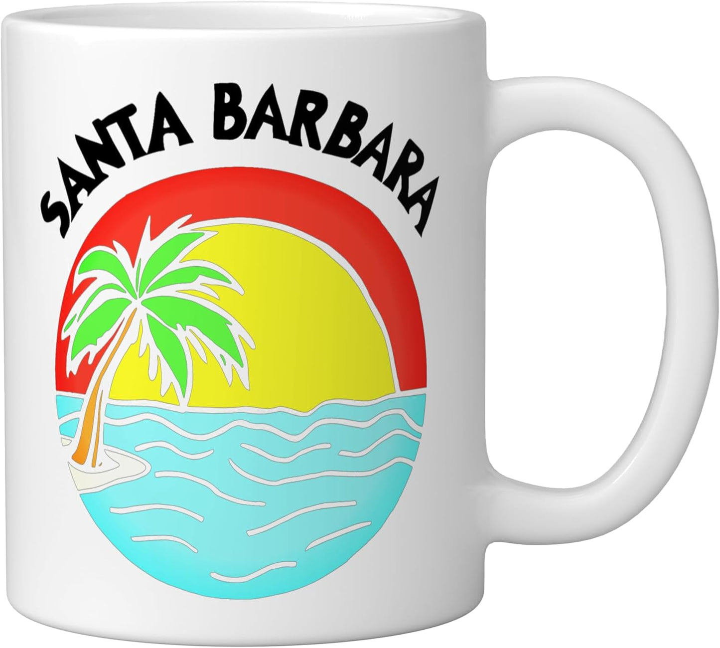 Taza Cerámica Surf Cali Isla Vista Vintage Blanca