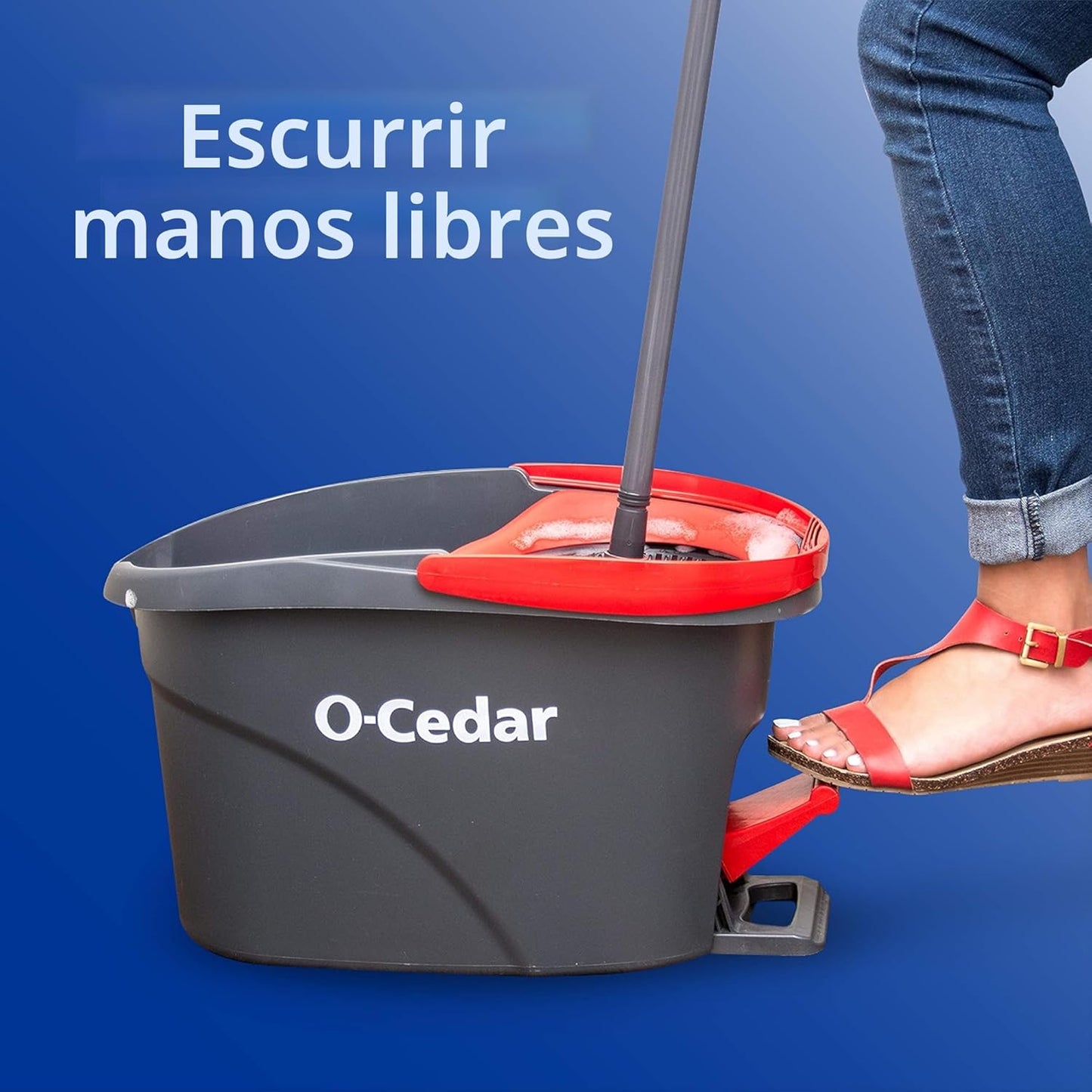 Sistema limpieza suelo con cubo y trapeador microfibra