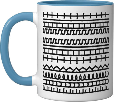 Taza Cerámica para Café Mensaje Oculto Azul/Blanco