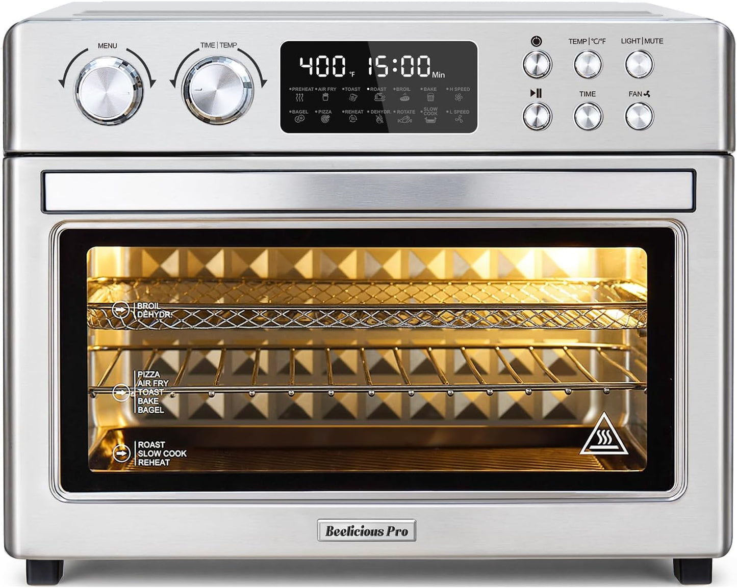 Combo horno 28qt convección 12en1 freidora aire asador pollo