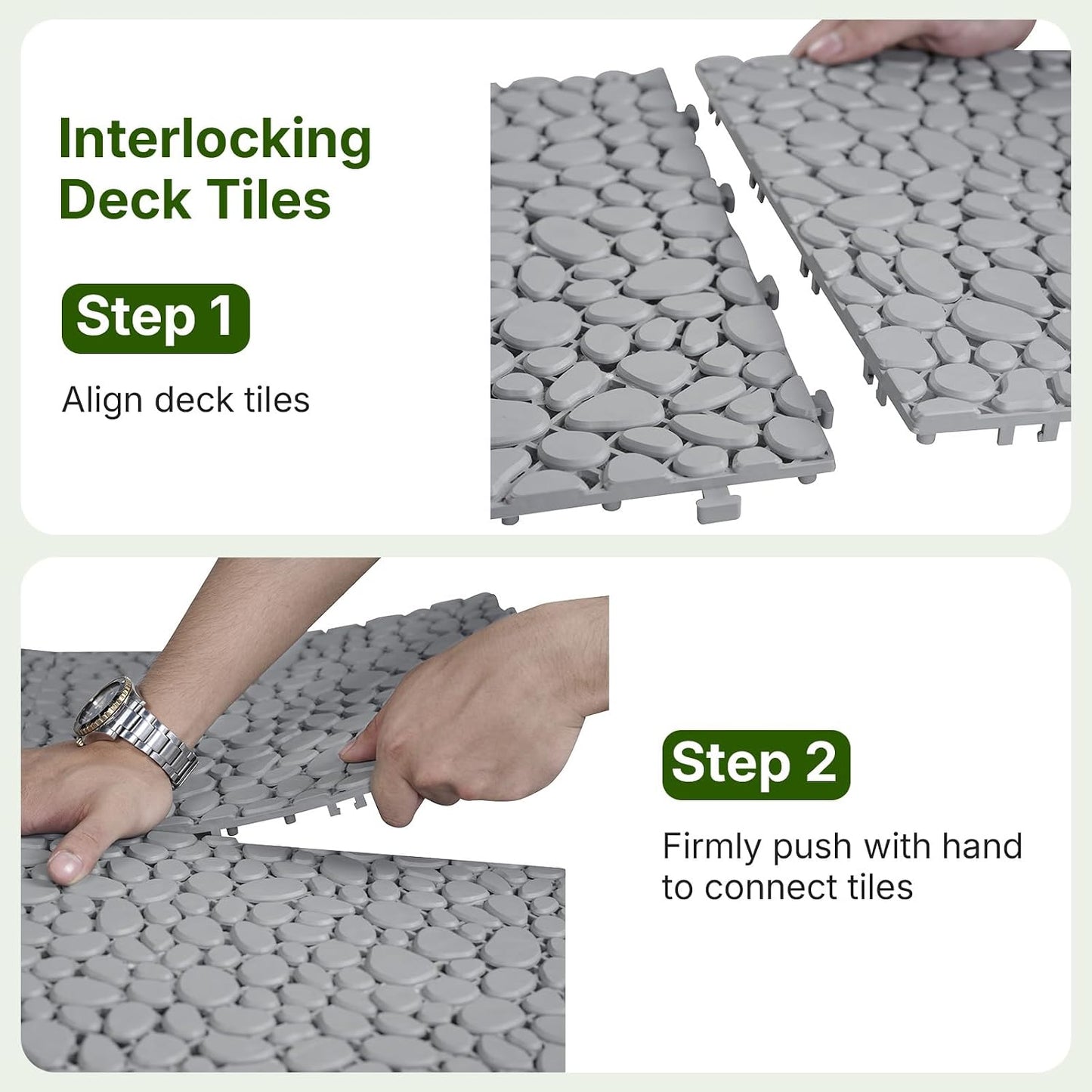 60 Azulejos Plástico 12x12pulg Antiderrap Gris