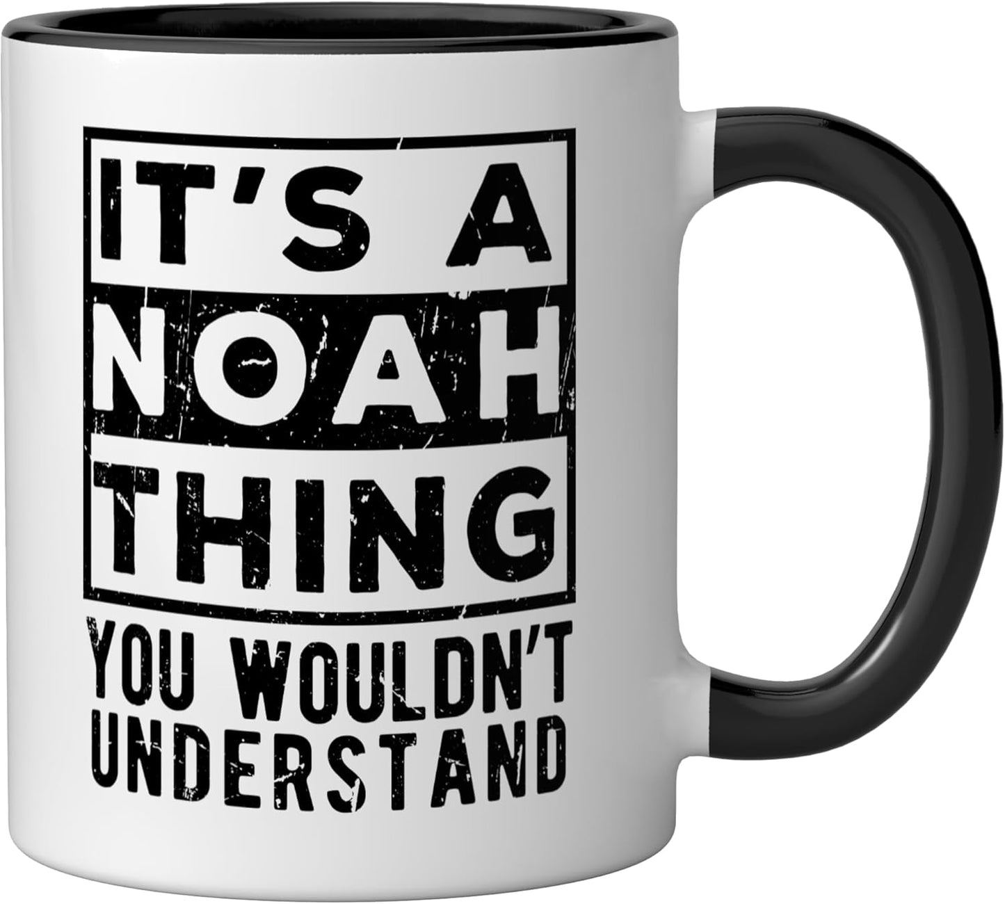 Taza cerámica con frase divertida en negro y blanco