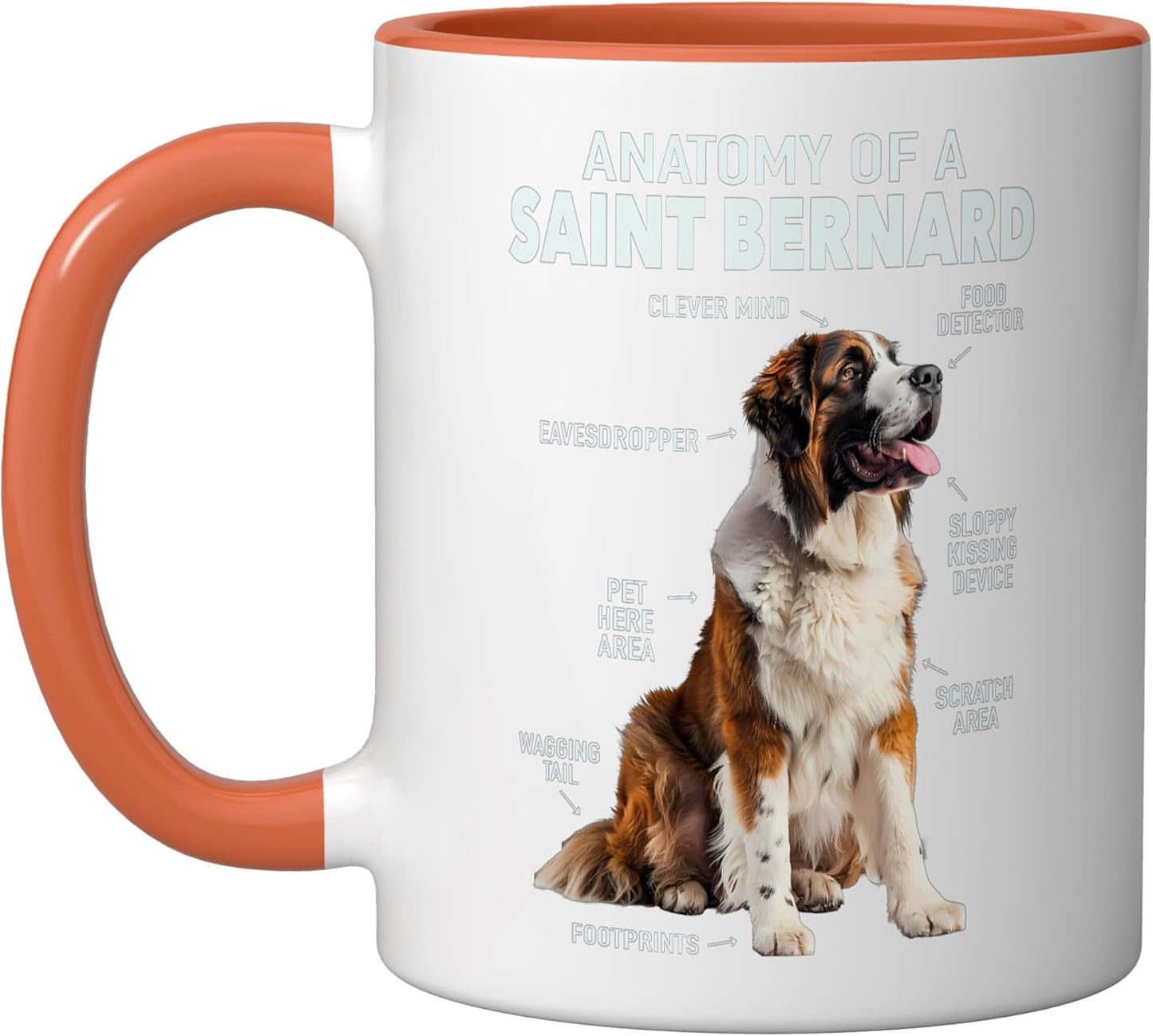 Taza Cerámica Saint Bernard Naranja/Blanco