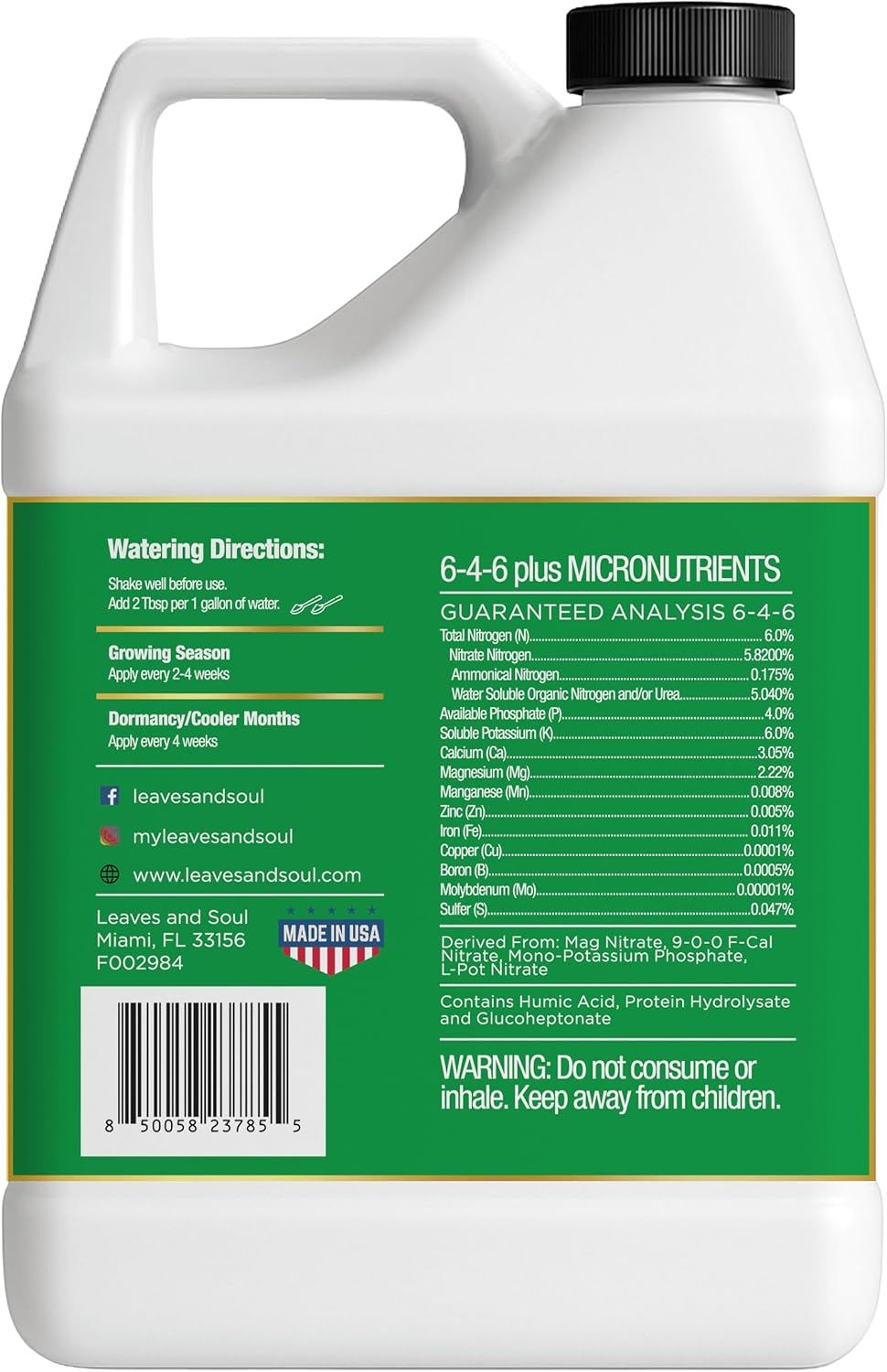 Fertilizante pino líquido 32oz 6-4-6 jardín exterior