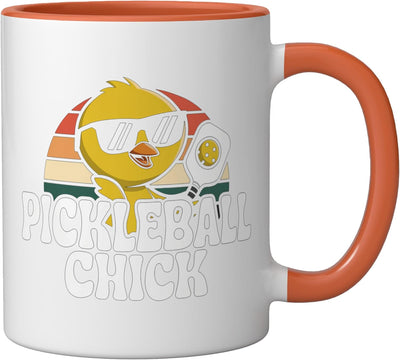 Taza de cerámica para mujer amante del pickleball con dibujo de pala