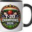 Taza de cerámica Celebration T20 Cricket Champions 2026 negra y blanca