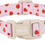 Collar perro fresa rosa patrón fresas talla S