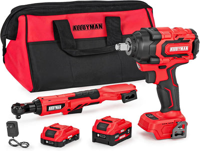 Llave trinquete 20V 3/8pulg 44ft-lbs y llave impacto 1/2pulg 516ft-lbs