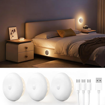 Set 3 Luces Nocturnas Recargables Sensor Movimiento