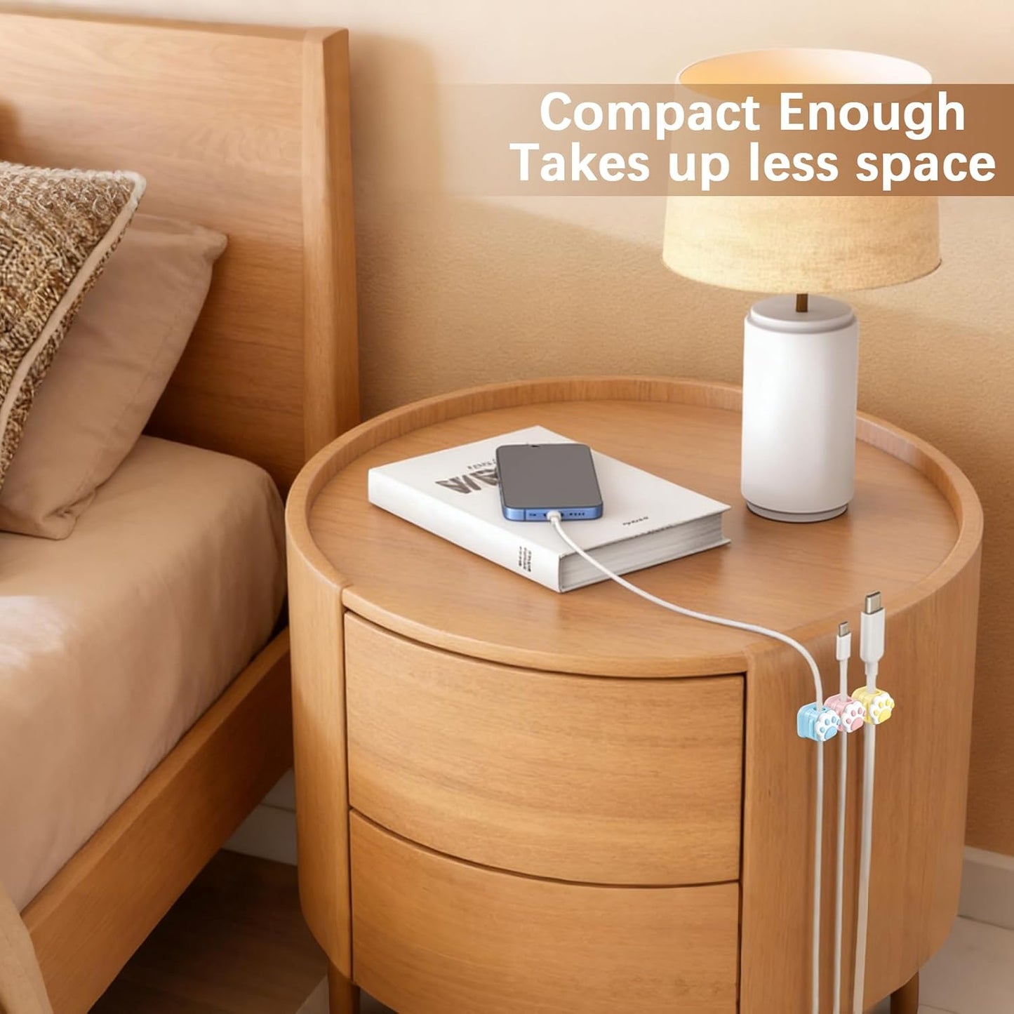 Pack 10 organizadores cables con clips magnéticos para escritorio