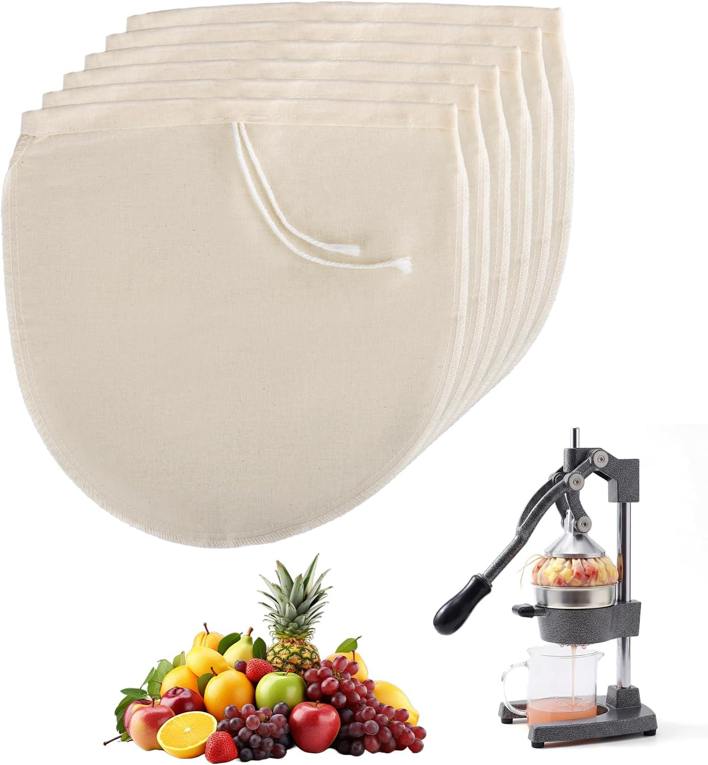 6 Pzas Bolsas Jugo Malla Fina Reutilizables