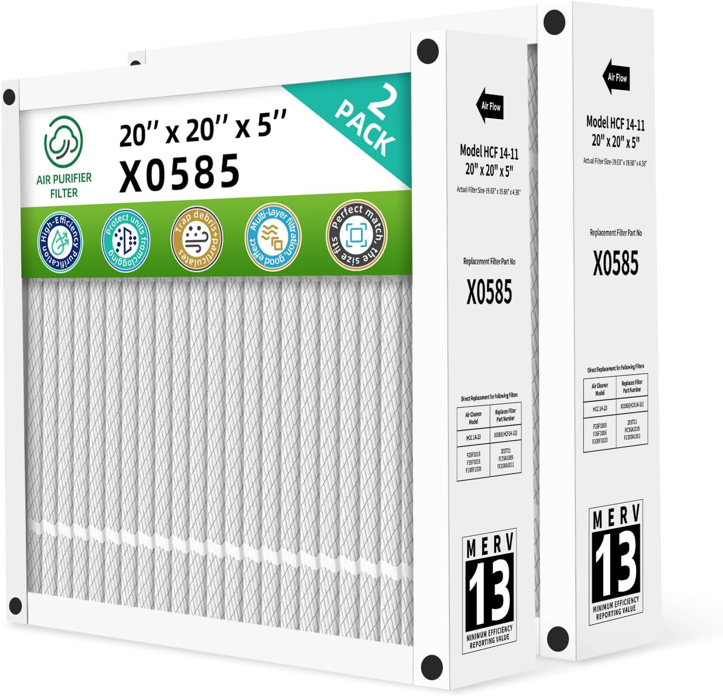 Filtro horno MERV13 20x20x5 comp set 2