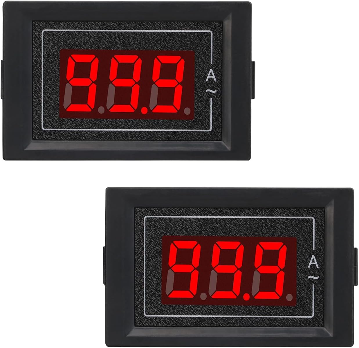 Paquete 2 Amperímetros Digitales 2en1 Panel Rango CA 0-99.9A Led Ct