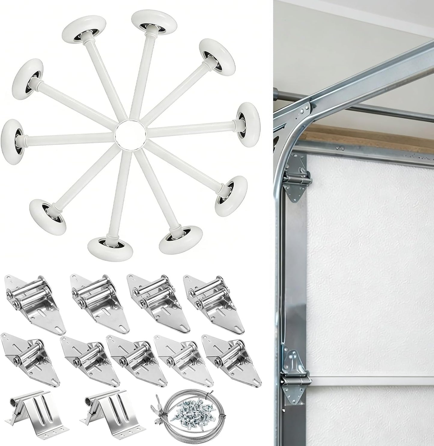 Rodillos puerta garaje nylon 10pzas ruedas 2" con kit