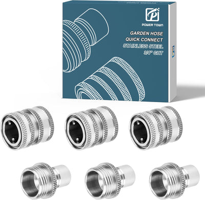 Conector manguera agua acero inox 3/4pulg set 3