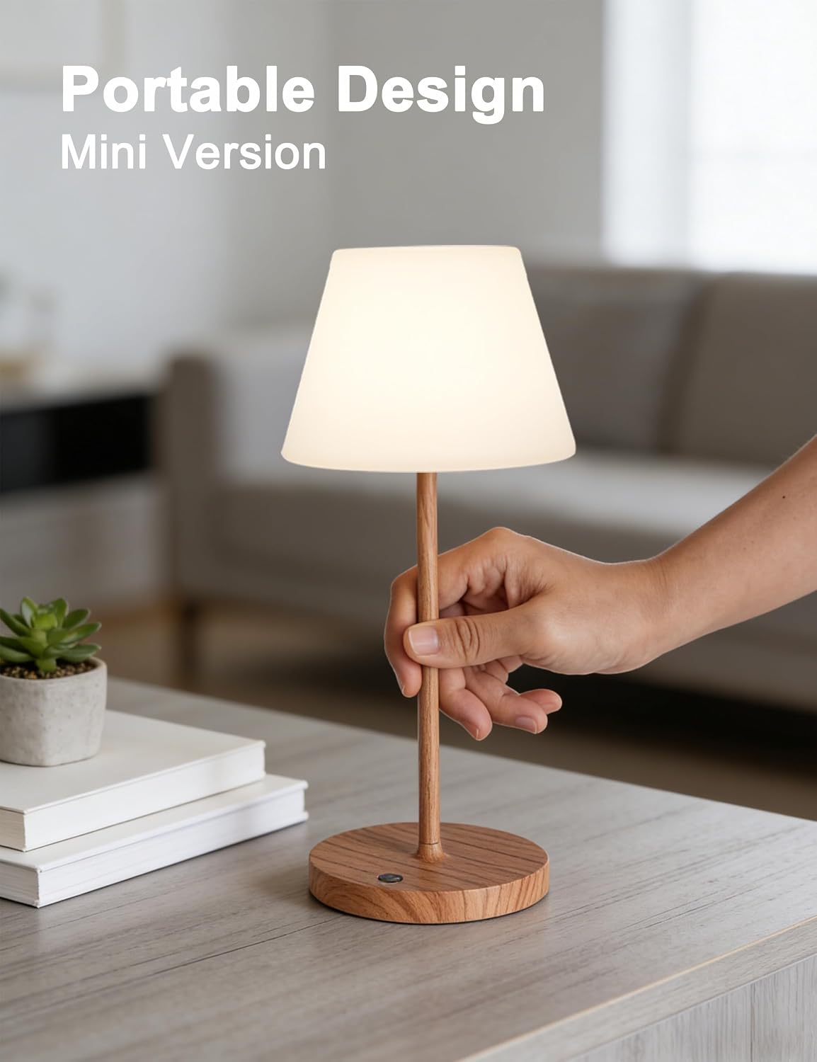 Lámpara mesa LED inalámbrica recargable 2700K tacto impermeable