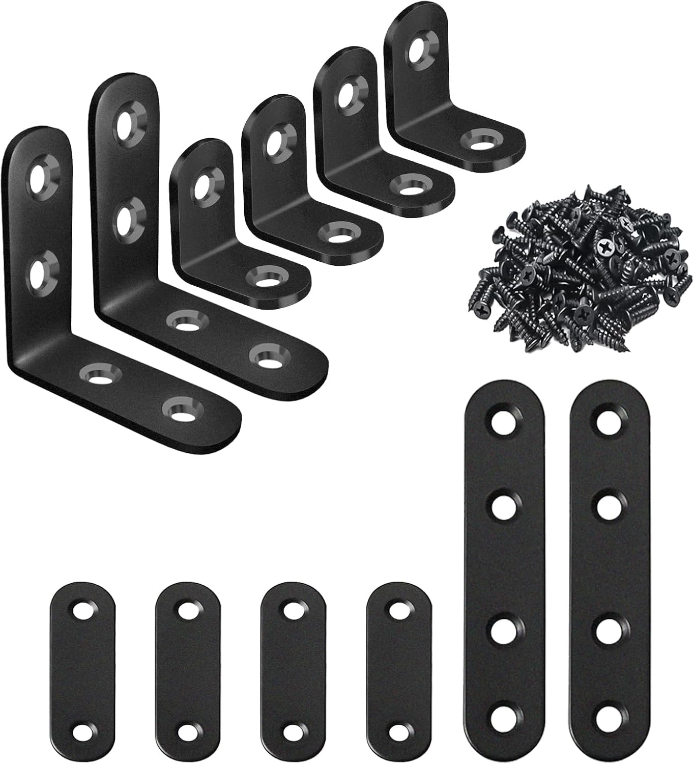 Set 12 Soportes Inox Planos y En L Resistente