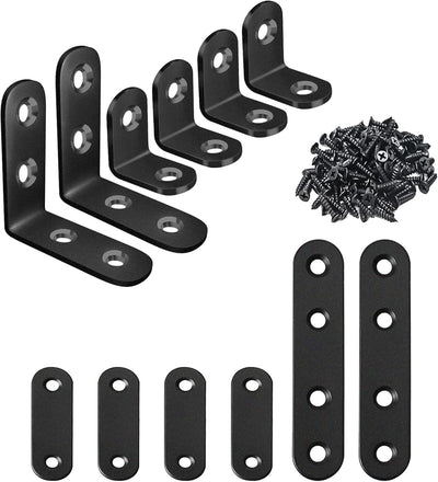 Set 12 Soportes Inox Planos y En L Resistente