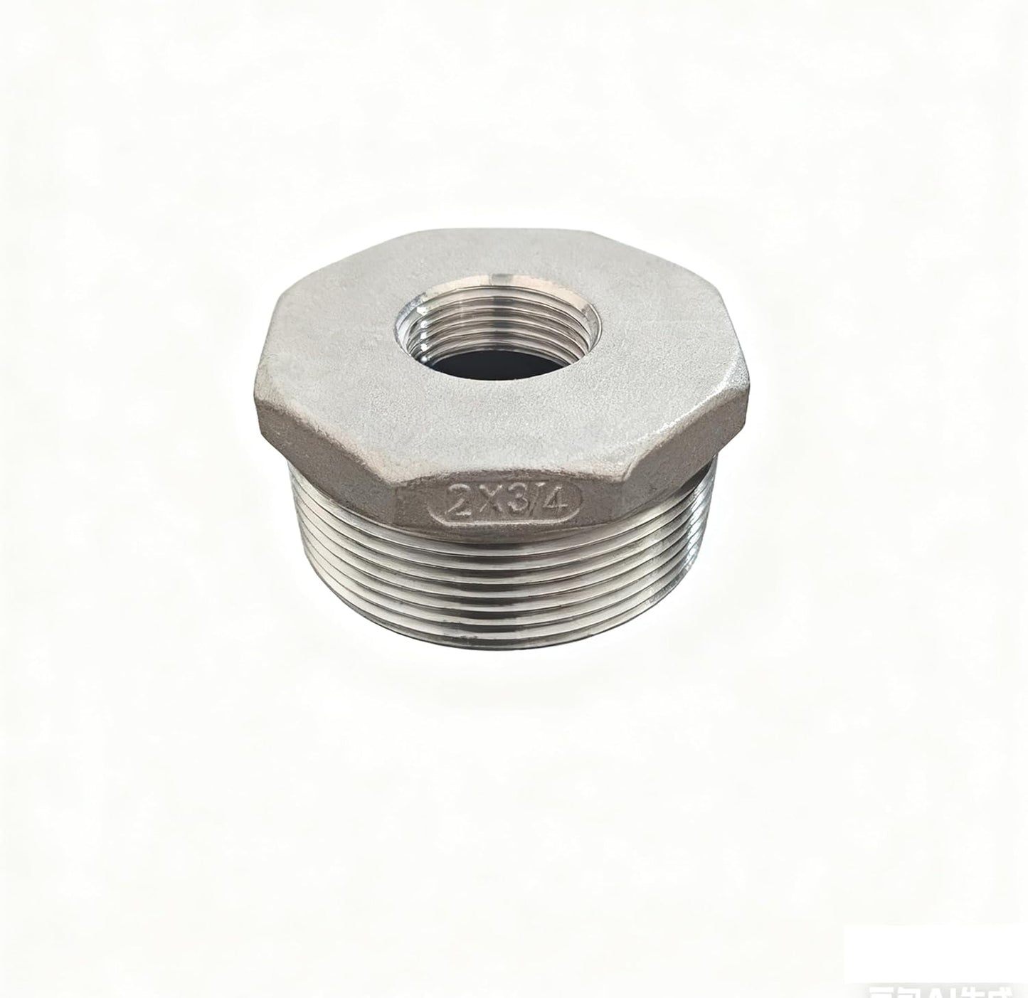 Adaptador acero inox 2" macho x 3/4" hembra rosca hex