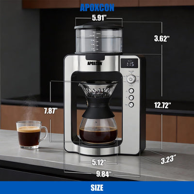 Cafetera de goteo automática con temporizador y escala