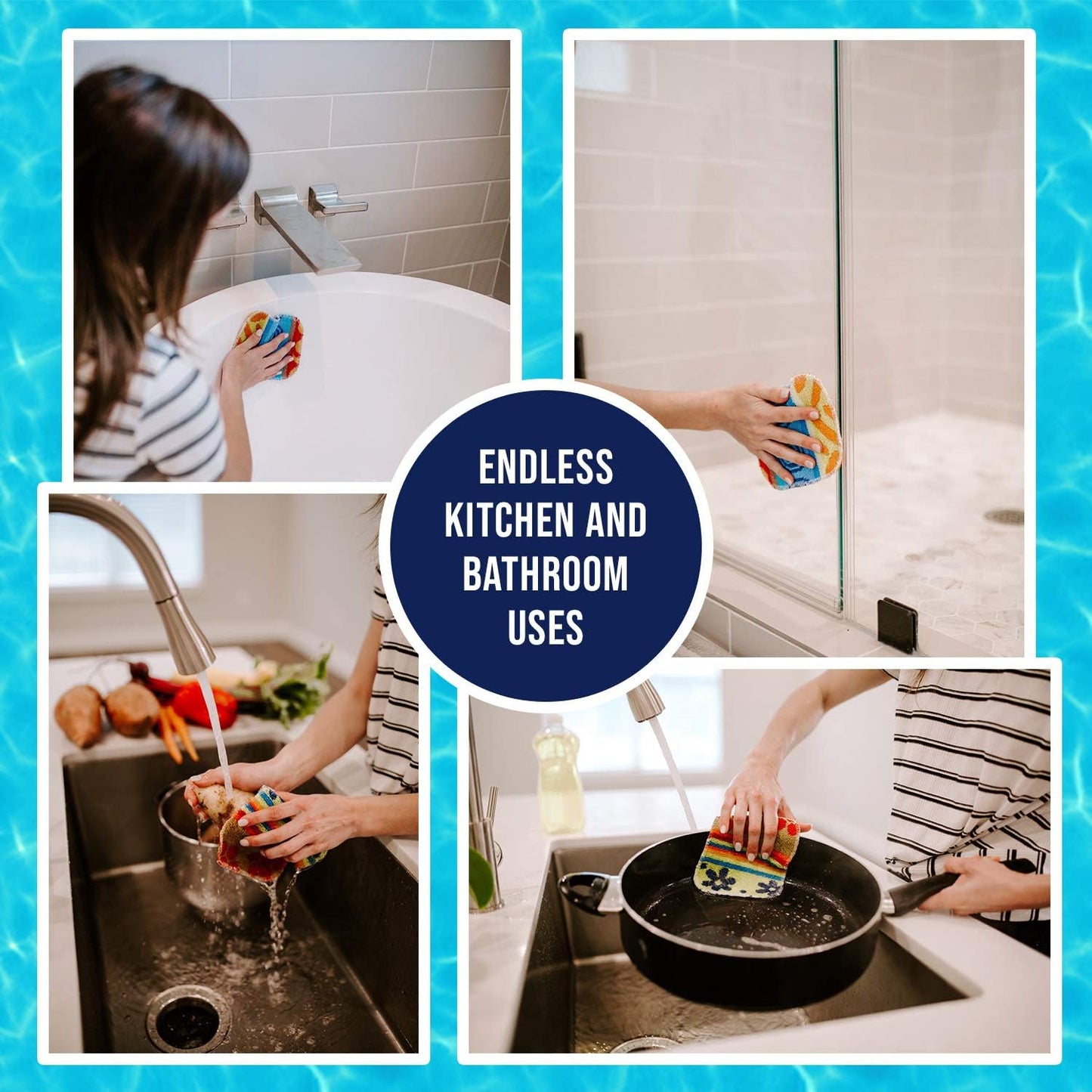 Almohadilla antiarañazos pack 2 para cocina baño hogar reutilizable