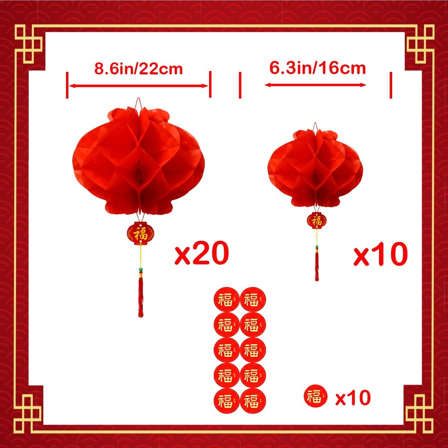 31 Linternas China Decoración Año Nuevo