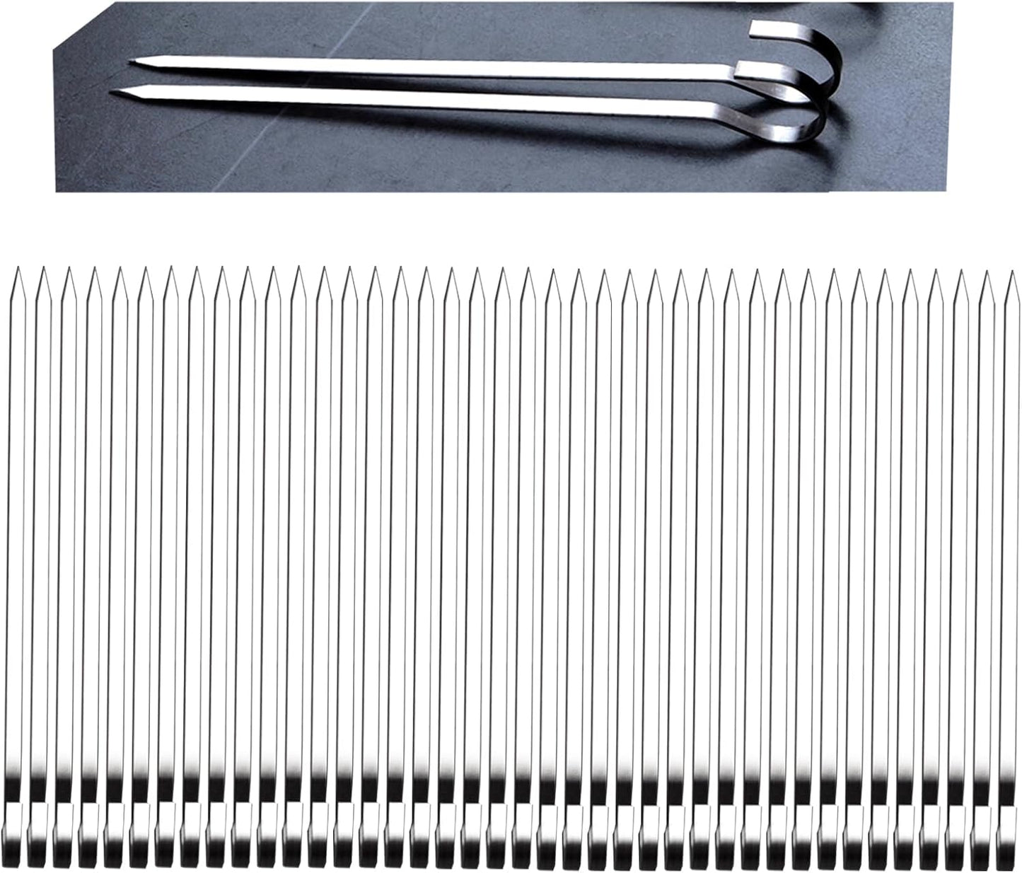 Set 40 Brochetas Acero Inox 7pulg para Barbacoa