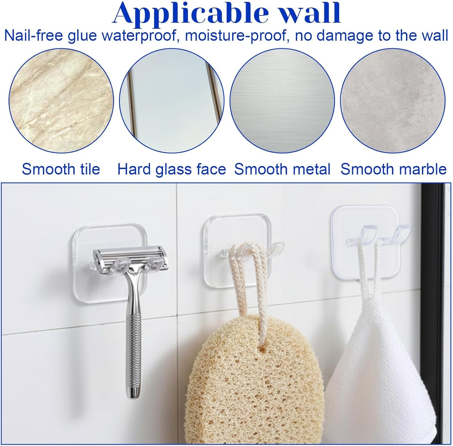 Soporte maquinilla afeitar ducha 4 pzas doble impermeable