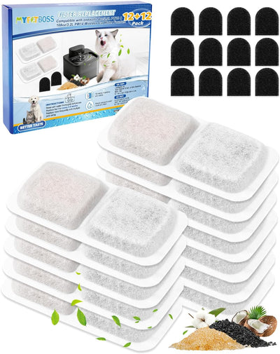 12 Filtros Repuesto para Fuente Gato Comp Oneisall 74oz